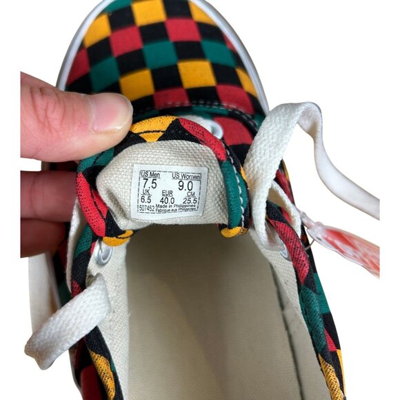 VANS Lace Up Checkered Washed Canvas Sneakers M 7.5 W 9 NEW - Picture 7 of 8